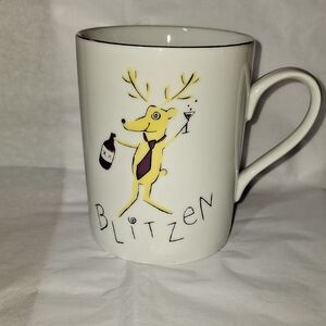 Pottery Barn Blitzen Reindeer Mug